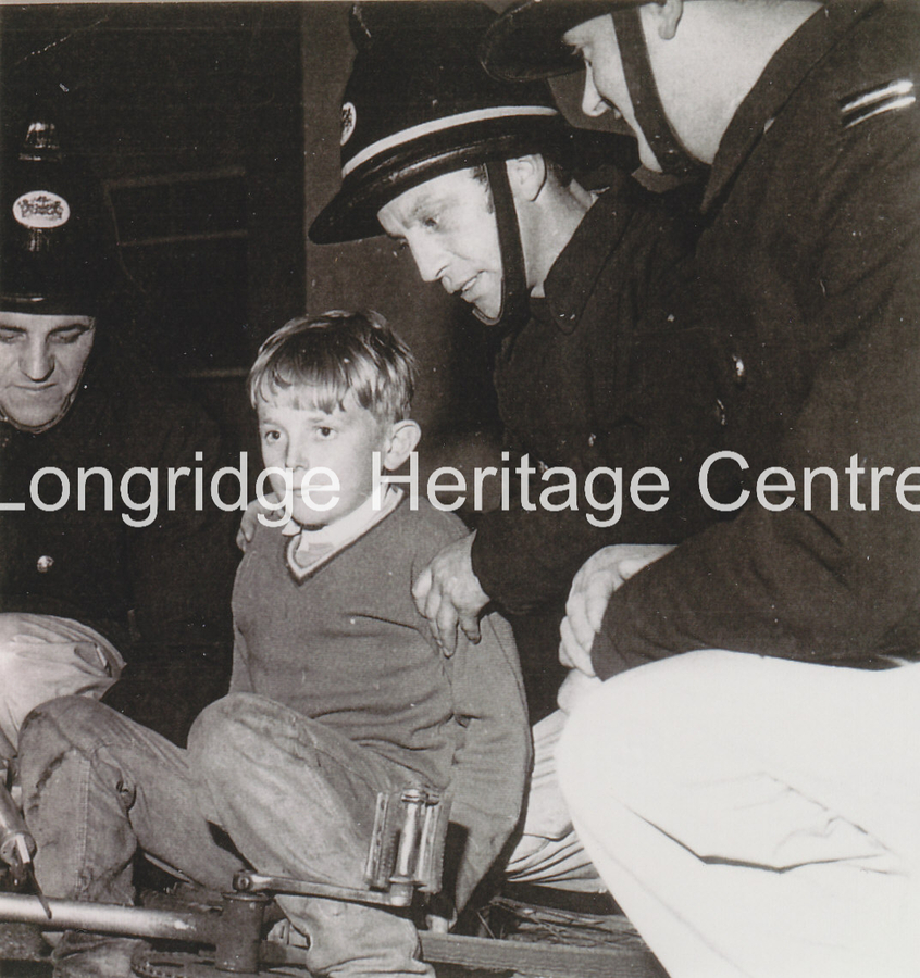 485A - Longridge Fire Brigade - Showing K Moore, David Dewhurst, Roy Eccles, Bernard Thornton - 1967